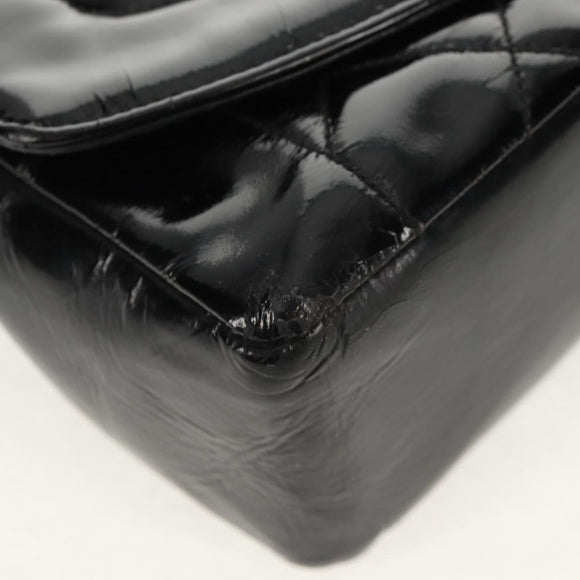 CHANEL Matelasse Chain Diana Bag Patent leather Black Gold CC Auth 154931V