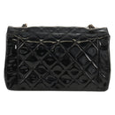 CHANEL Matelasse Chain Diana Bag Patent leather Black Gold CC Auth 154931V-3
