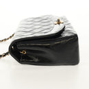 CHANEL Matelasse Chain Diana Bag Patent leather Black Gold CC Auth 154931V-4