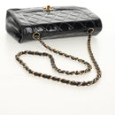 CHANEL Matelasse Chain Diana Bag Patent leather Black Gold CC Auth 154931V-7
