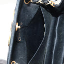 CHANEL Matelasse Chain Shoulder Bag Satin Black Gold CC Auth 154932SAV-21