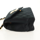 CHANEL Matelasse Chain Shoulder Bag Satin Black Gold CC Auth 154932SAV-4