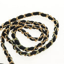 CHANEL Matelasse Chain Shoulder Bag Satin Black Gold CC Auth 154932SAV-9