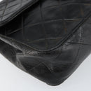 CHANEL Mini Matelasse Chain Shoulder Bag Leather Black Gold CC Auth 154933-15