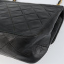 CHANEL Mini Matelasse Chain Shoulder Bag Leather Black Gold CC Auth 154933-16