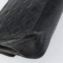 CHANEL Mini Matelasse Chain Shoulder Bag Leather Black Gold CC Auth 154933-17