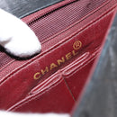 CHANEL Mini Matelasse Chain Shoulder Bag Leather Black Gold CC Auth 154933-19