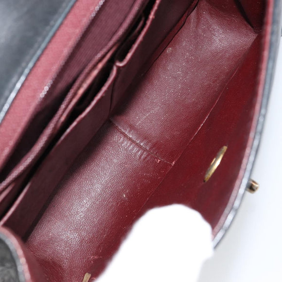 CHANEL Mini Matelasse Chain Shoulder Bag Leather Black Gold CC Auth 154933