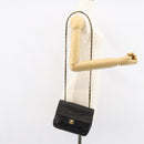 CHANEL Mini Matelasse Chain Shoulder Bag Leather Black Gold CC Auth 154933-22