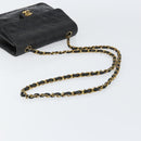 CHANEL Mini Matelasse Chain Shoulder Bag Leather Black Gold CC Auth 154933-7