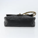 CHANEL Mini Matelasse Chain Shoulder Bag Leather Black Gold CC Auth 154933-5