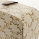 CELINE Triomphe Canvas Large Jewelry Case PVC White 4M0382DIU Auth 154934SM-11