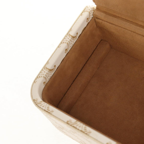 CELINE Triomphe Canvas Large Jewelry Case PVC White 4M0382DIU Auth 154934SM