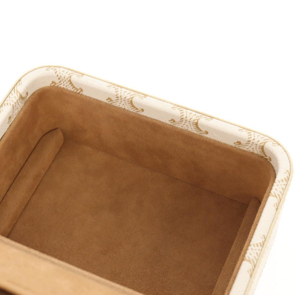 CELINE Triomphe Canvas Large Jewelry Case PVC White 4M0382DIU Auth 154934SM