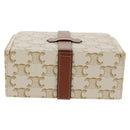 CELINE Triomphe Canvas Large Jewelry Case PVC White 4M0382DIU Auth 154934SM-3