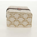 CELINE Triomphe Canvas Large Jewelry Case PVC White 4M0382DIU Auth 154934SM-4