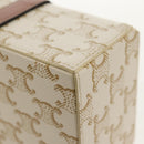 CELINE Triomphe Canvas Large Jewelry Case PVC White 4M0382DIU Auth 154934SM-9