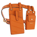 FENDI Multi Accessory Belt Belt Leather Orange Gold Auth 154935M-1