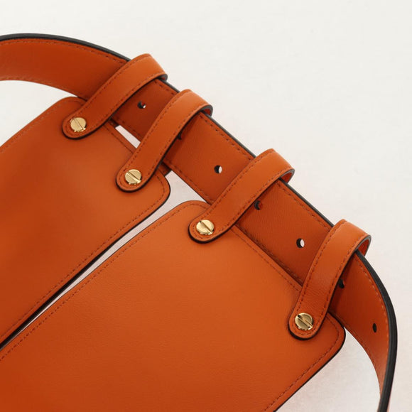 FENDI Multi Accessory Belt Belt Leather Orange Gold Auth 154935M