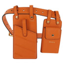 FENDI Multi Accessory Belt Belt Leather Orange Gold Auth 154935M-13