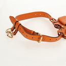 FENDI Multi Accessory Belt Belt Leather Orange Gold Auth 154935M-3