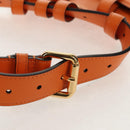 FENDI Multi Accessory Belt Belt Leather Orange Gold Auth 154935M-4