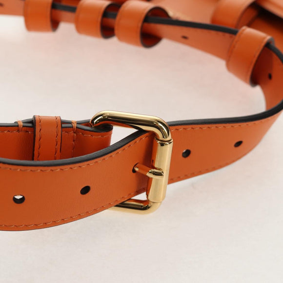 FENDI Multi Accessory Belt Belt Leather Orange Gold Auth 154935M