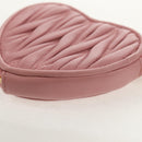Miu Miu Matelasse Coin Purse Leather Pink Gold Auth 154936M-11