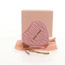 Miu Miu Matelasse Coin Purse Leather Pink Gold Auth 154936M-20