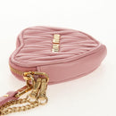 Miu Miu Matelasse Coin Purse Leather Pink Gold Auth 154936M-4