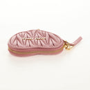 Miu Miu Matelasse Coin Purse Leather Pink Gold Auth 154936M-6