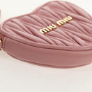Miu Miu Matelasse Coin Purse Leather Pink Gold Auth 154936M-8