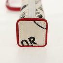 Christian Dior Hardcore Pouch Canvas White Red Auth 154937V-4