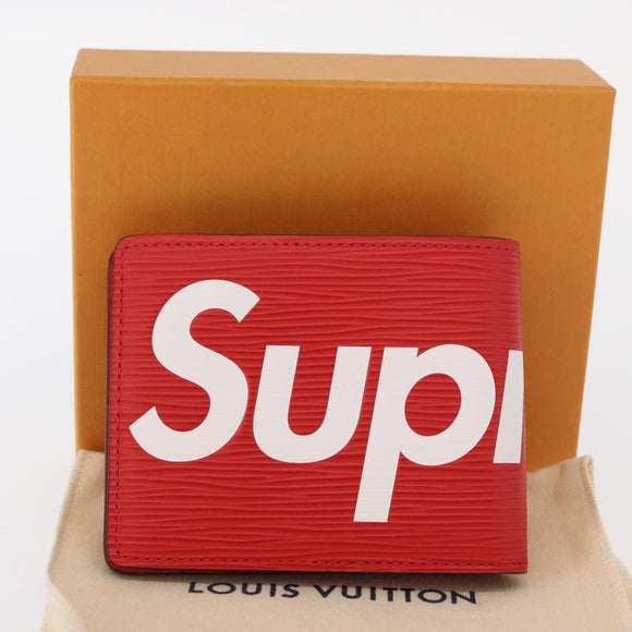 LOUIS VUITTON Epi Supreme Portefeuille Slender Wallet Red M67717 Auth 154943SM
