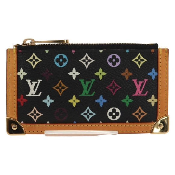 LOUIS VUITTON Multicolor Pochette Cles Coin Purse Black M13664 LV Auth 154947V