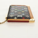 LOUIS VUITTON Multicolor Pochette Cles Münzbörse Schwarz M13664 LV Auth 154947V-3