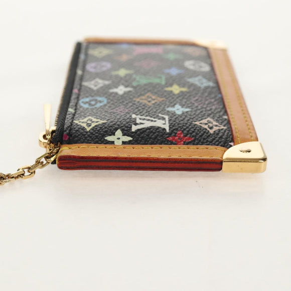 LOUIS VUITTON Multicolor Pochette Cles Münzbörse Schwarz M13664 LV Auth 154947V