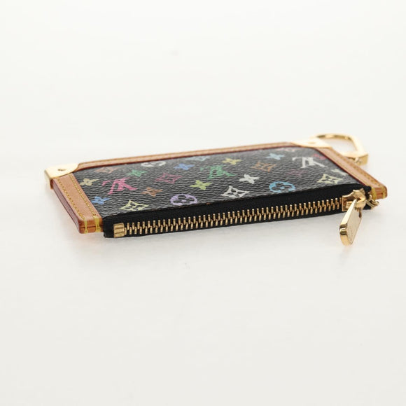 LOUIS VUITTON Multicolor Pochette Cles Coin Purse Black M13664 LV Auth 154947V