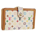 LOUIS VUITTON Multicolor Porte Monnaie Viennois Wallet White M92987 Auth 154956V-1