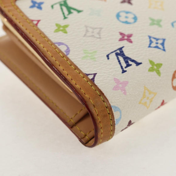 LOUIS VUITTON Multicolor Porte Monnaie Viennois Geldbörse Weiß M92987 Auth 154956V