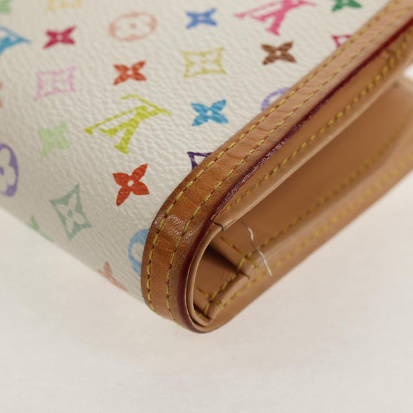 LOUIS VUITTON Multicolor Porte Monnaie Viennois Geldbörse Weiß M92987 Auth 154956V