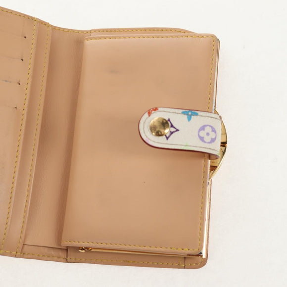 LOUIS VUITTON Multicolor Porte Monnaie Viennois Geldbörse Weiß M92987 Auth 154956V