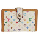LOUIS VUITTON Multicolor Porte Monnaie Viennois Wallet White M92987 Auth 154956V-13