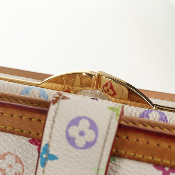 LOUIS VUITTON Multicolor Porte Monnaie Viennois Wallet White M92987 Auth 154956V
