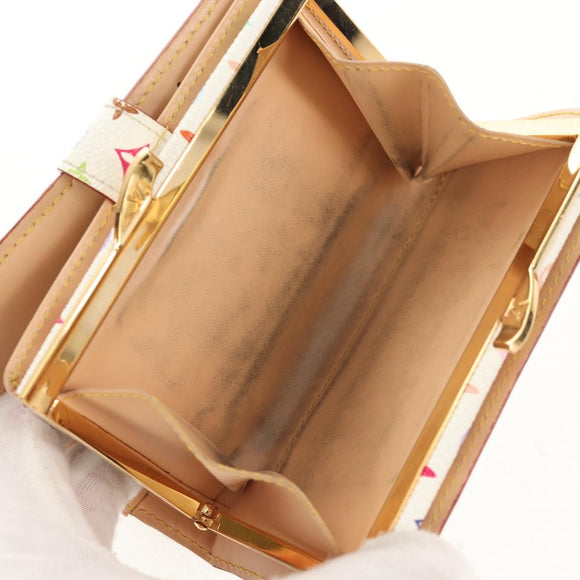 LOUIS VUITTON Multicolor Porte Monnaie Viennois Geldbörse Weiß M92987 Auth 154956V