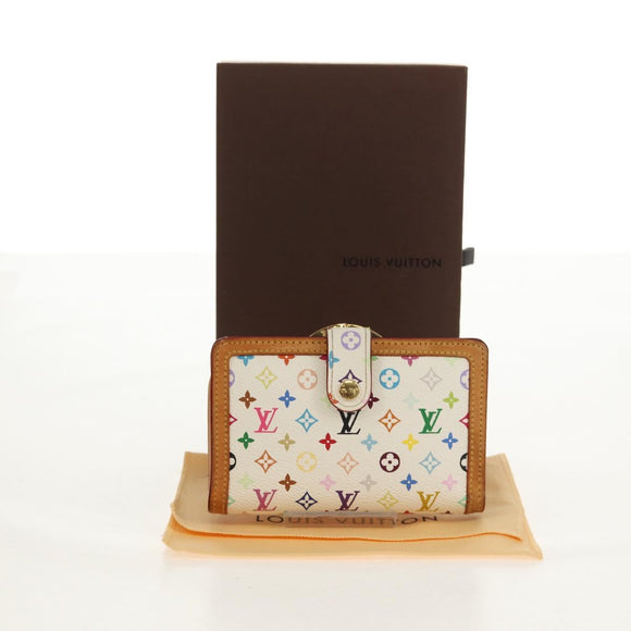 LOUIS VUITTON Multicolor Porte Monnaie Viennois Geldbörse Weiß M92987 Auth 154956V