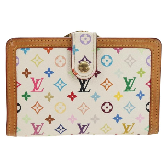 LOUIS VUITTON Multicolor Porte Monnaie Viennois Geldbörse Weiß M92987 Auth 154956V