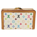 LOUIS VUITTON Multicolor Porte Monnaie Viennois Geldbörse Weiß M92987 Auth 154956V-2