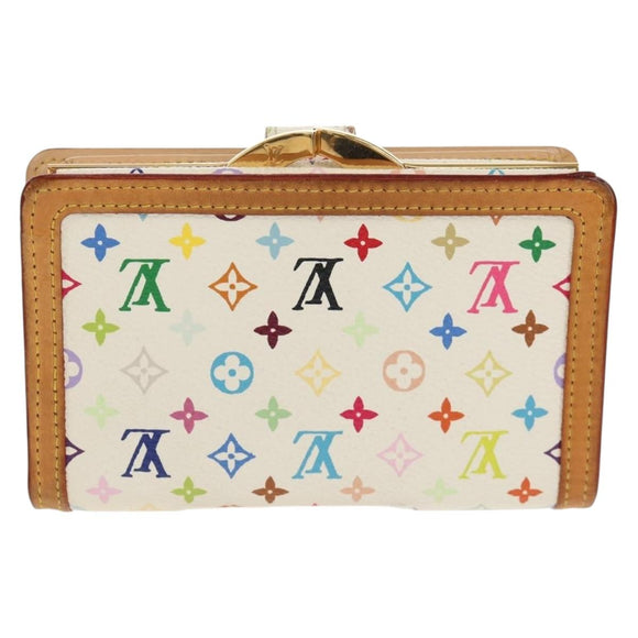 LOUIS VUITTON Multicolor Porte Monnaie Viennois Geldbörse Weiß M92987 Auth 154956V