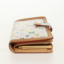 LOUIS VUITTON Multicolor Porte Monnaie Viennois Wallet White M92987 Auth 154956V-4